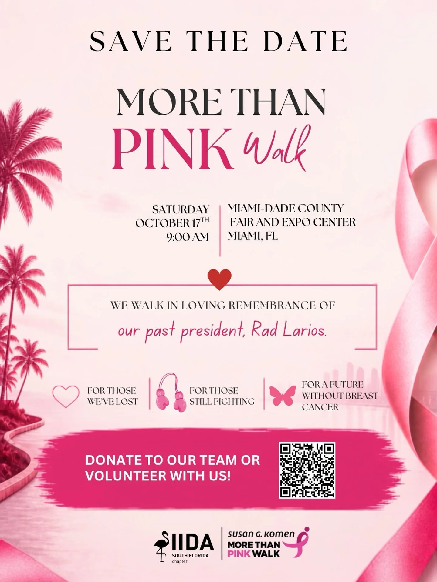 Join us as we come together for the 2026 More Than Pink Walk in support of breast cancer research, awareness, and everyone affected by this disease.

This walk is especially meaningful as we honor our past president, Rad Larios, and remember the last