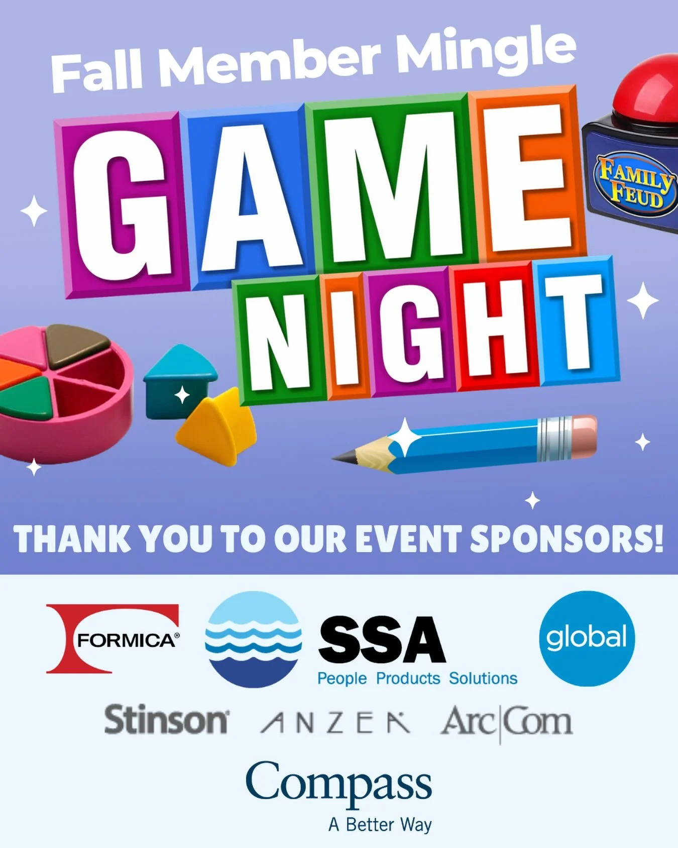 Thank you to our wonderful sponsors for making our fall member mingle such a success! 

🍂 It was a night full of fun, laughter, and a little friendly competition. We&rsquo;re so grateful to everyone who joined us and to the sponsors who made it poss