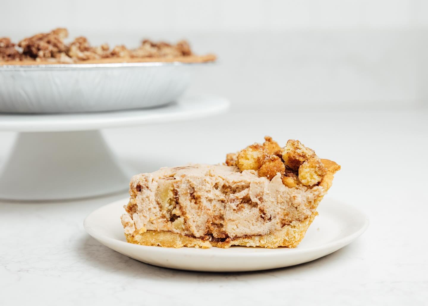 Oh our new Churro Pie is a hit! It will be in the shops a few more weeks! Swing by one of our pie shops and try a slice!
A sweet cinnamon cream filling topped with housemade cinnamon sugar crunch!