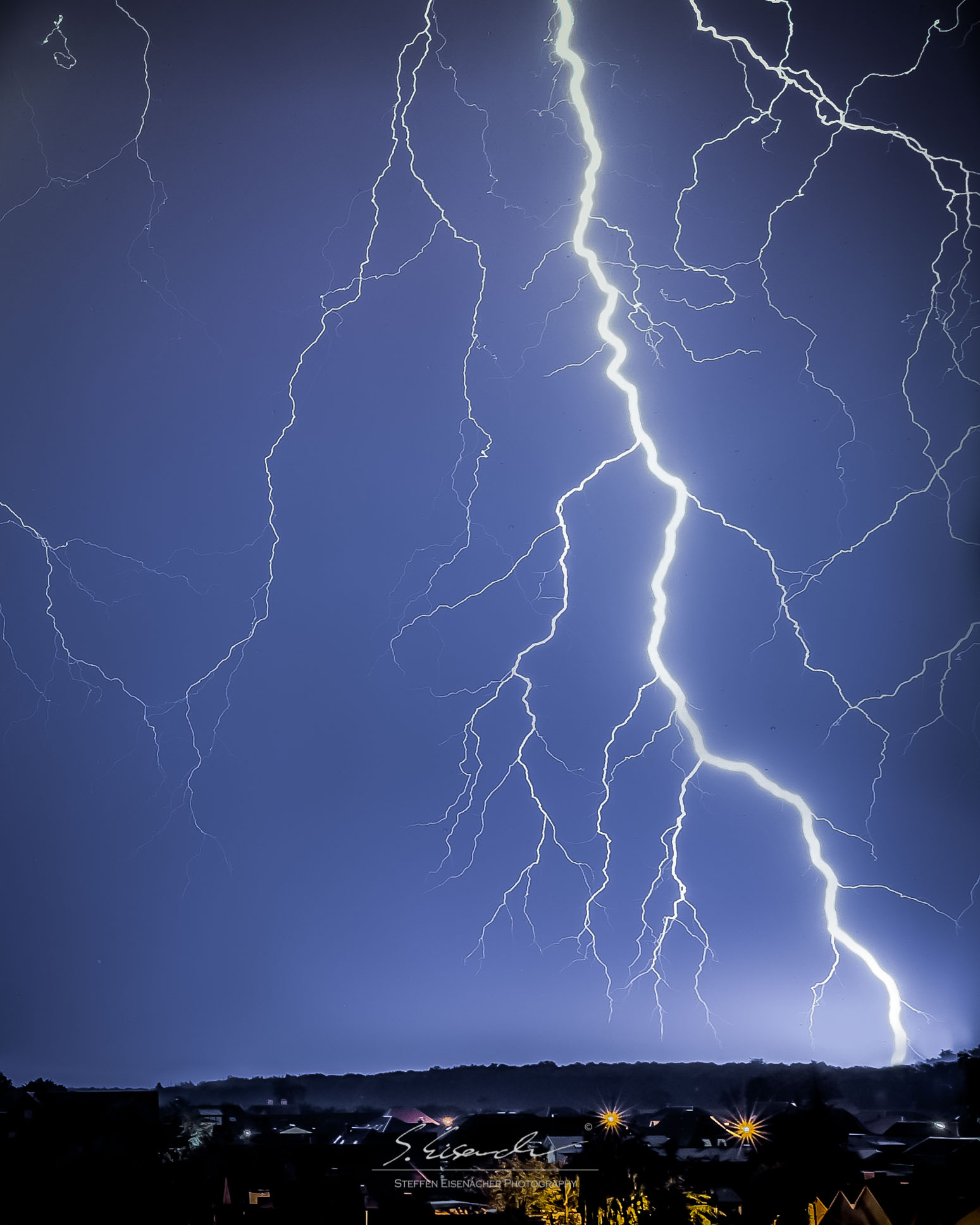 Close lightning strike in Germany. 20 sec f/13 ISO500