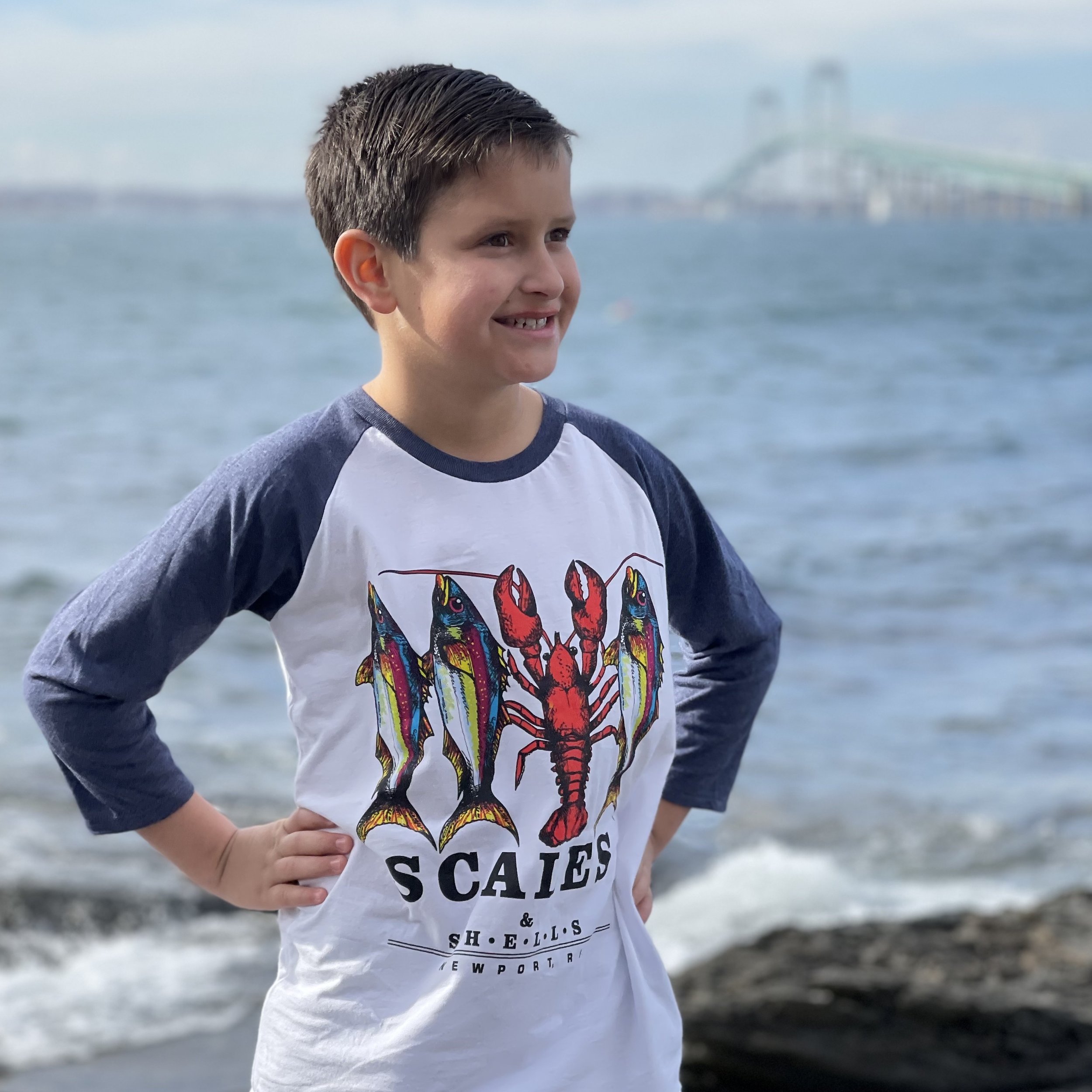 Youth Baseball Tee — SCALES & SHELLS