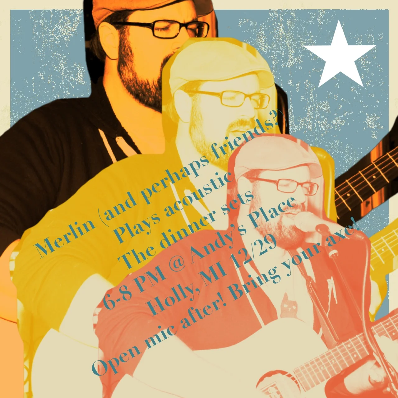 Saturday 12/29 Acoustic in Holly at Andy’s Place!