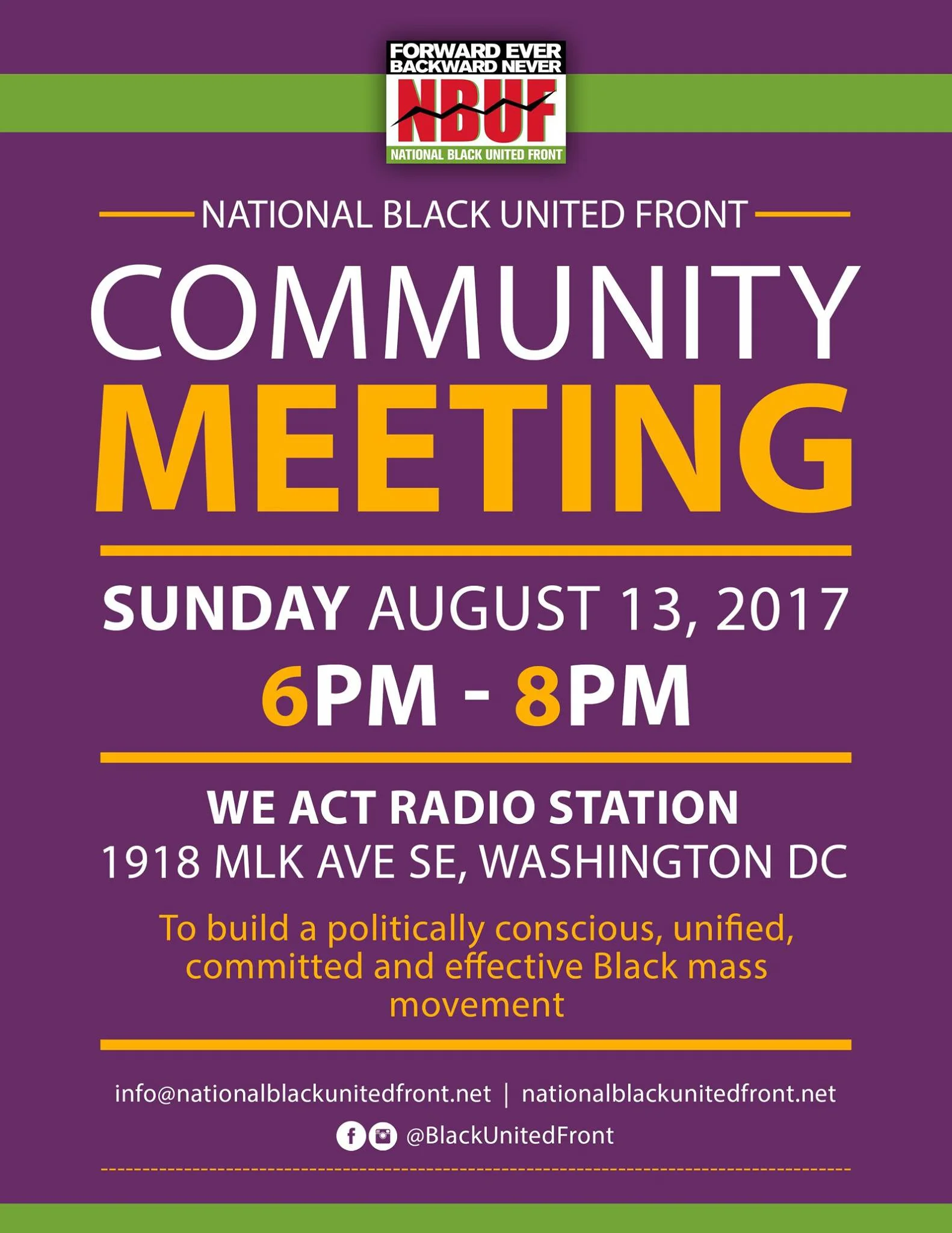 AUG 13 | NBUF COMMUNITY MEETING