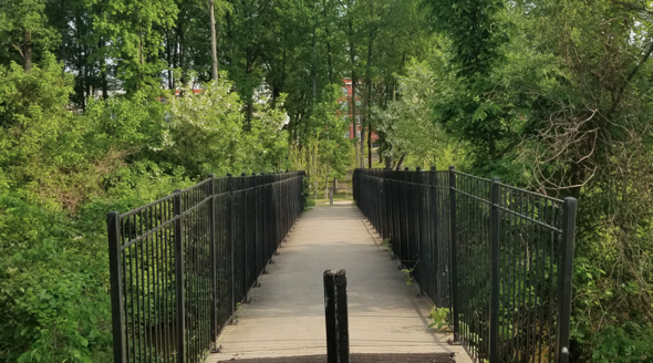 Meet at this bridge in Oxon Run Park