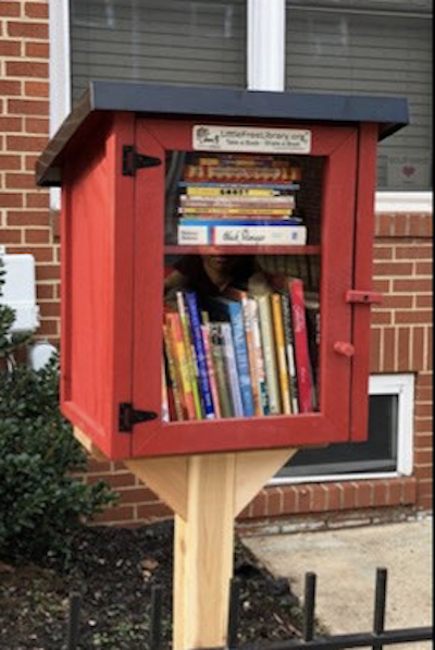 Little Free Library now at the corner of 15th + V St in Historic Anacostia 