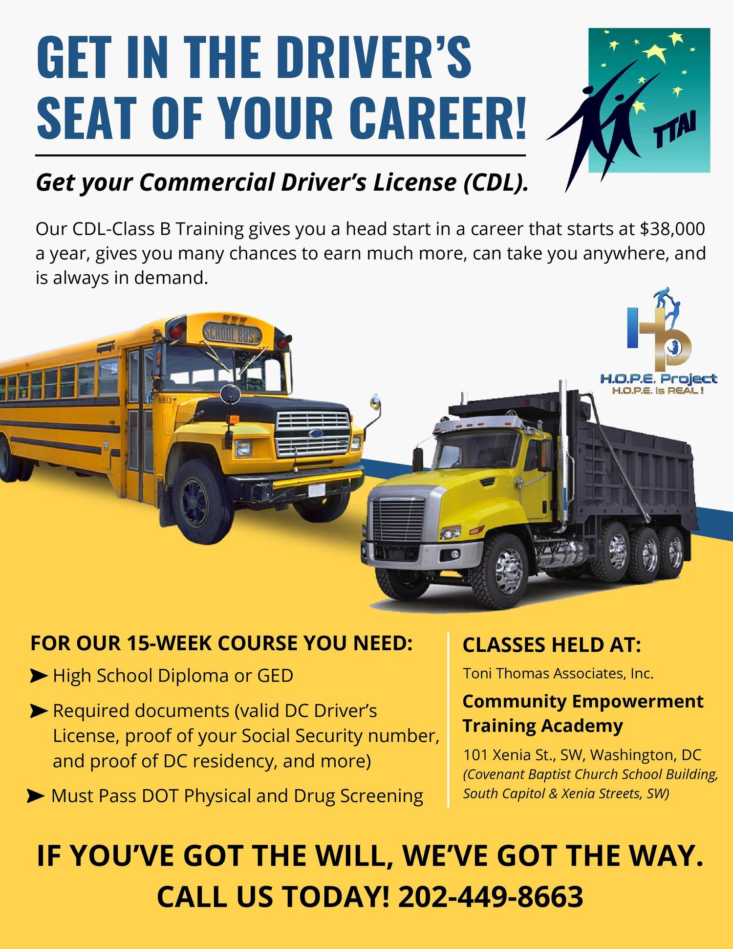 Cdc License Course Free Commercial Driver's License (CDL) Training Course for DC Adults ...