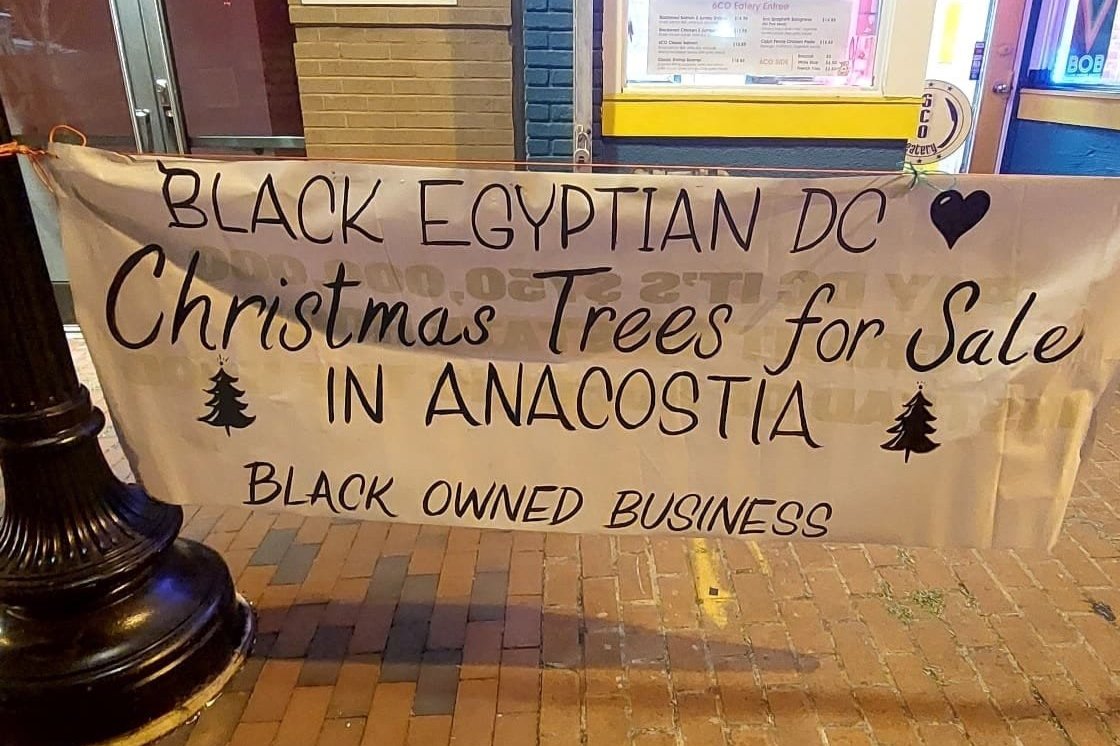 Christmas trees for sale in Historic Anacostia through Christmas Eve