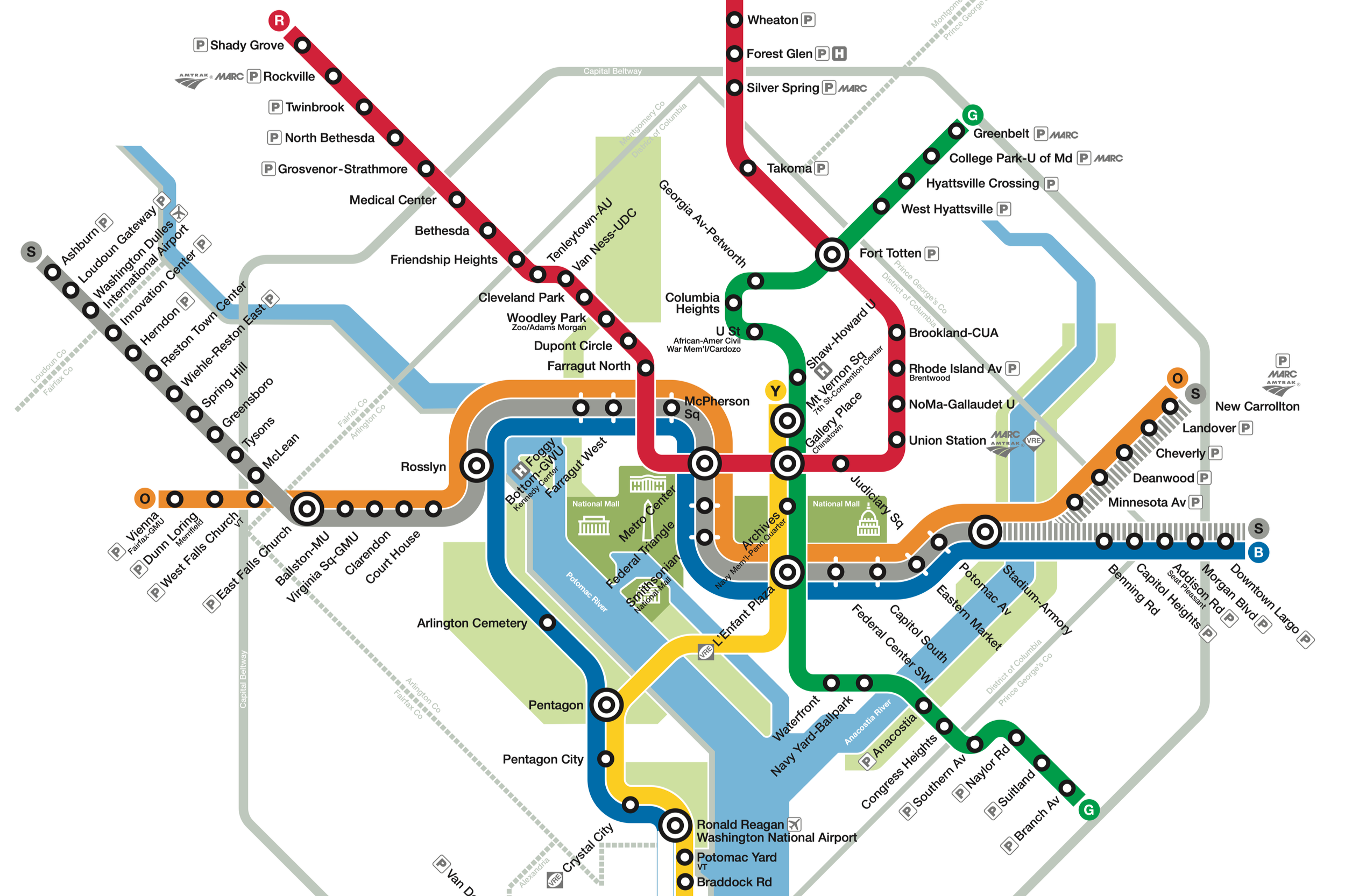 WMATA Summer Construction Map through July 26, 2025