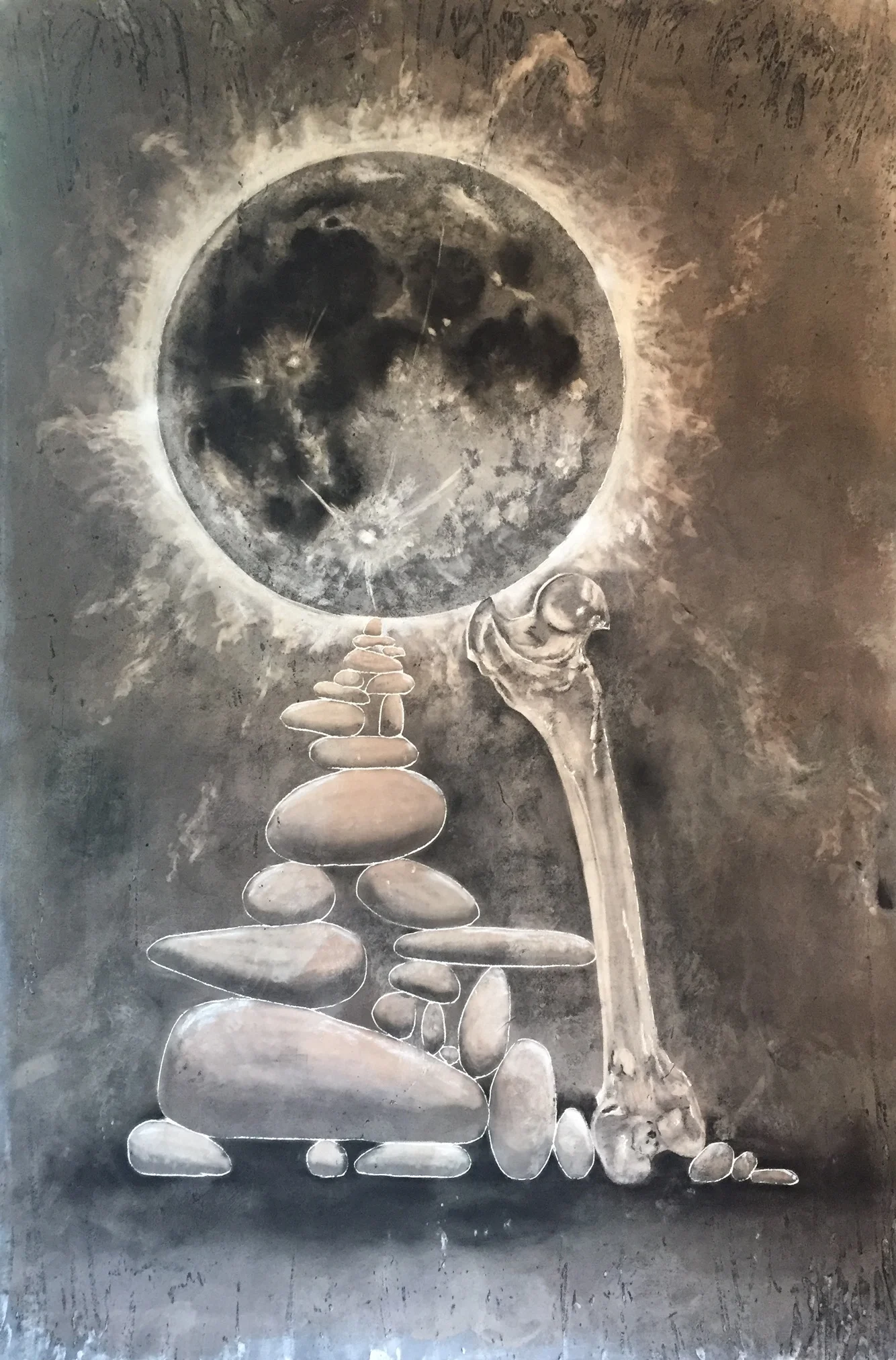 moon and cairn