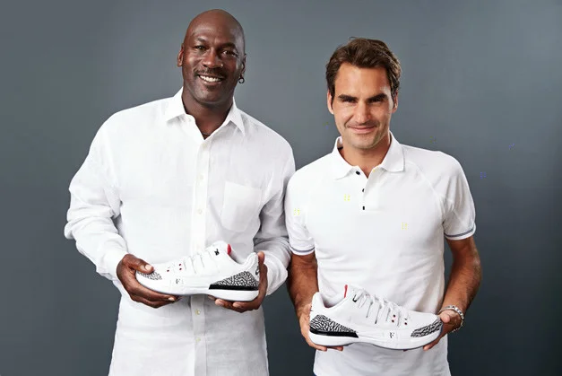 Roger Federer shows off brand new Michael Jordan Nike trainers