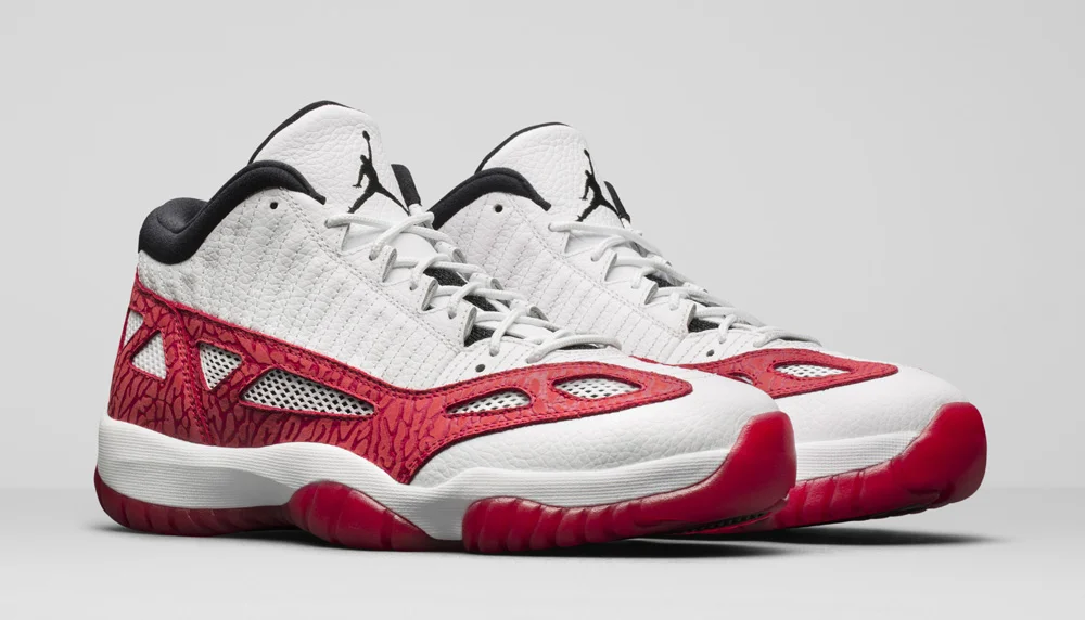  Air Jordan 11 Low IE White/Gym Red colorway