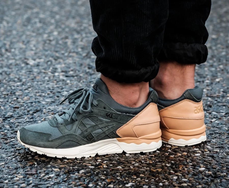 THE ASICS GEL LYTE V WITH TAN LEATHER HEELS