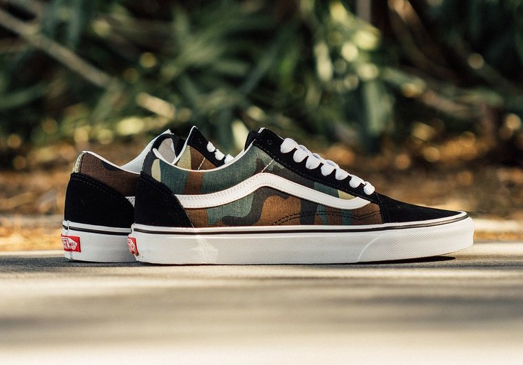 Black And Camo Old Skool Vans Online 