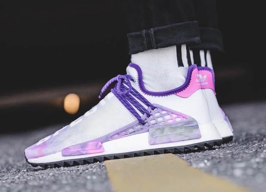 THE PHARRELL X ADIDAS NMD HU TRAIL HOLI “PINK GLOW”