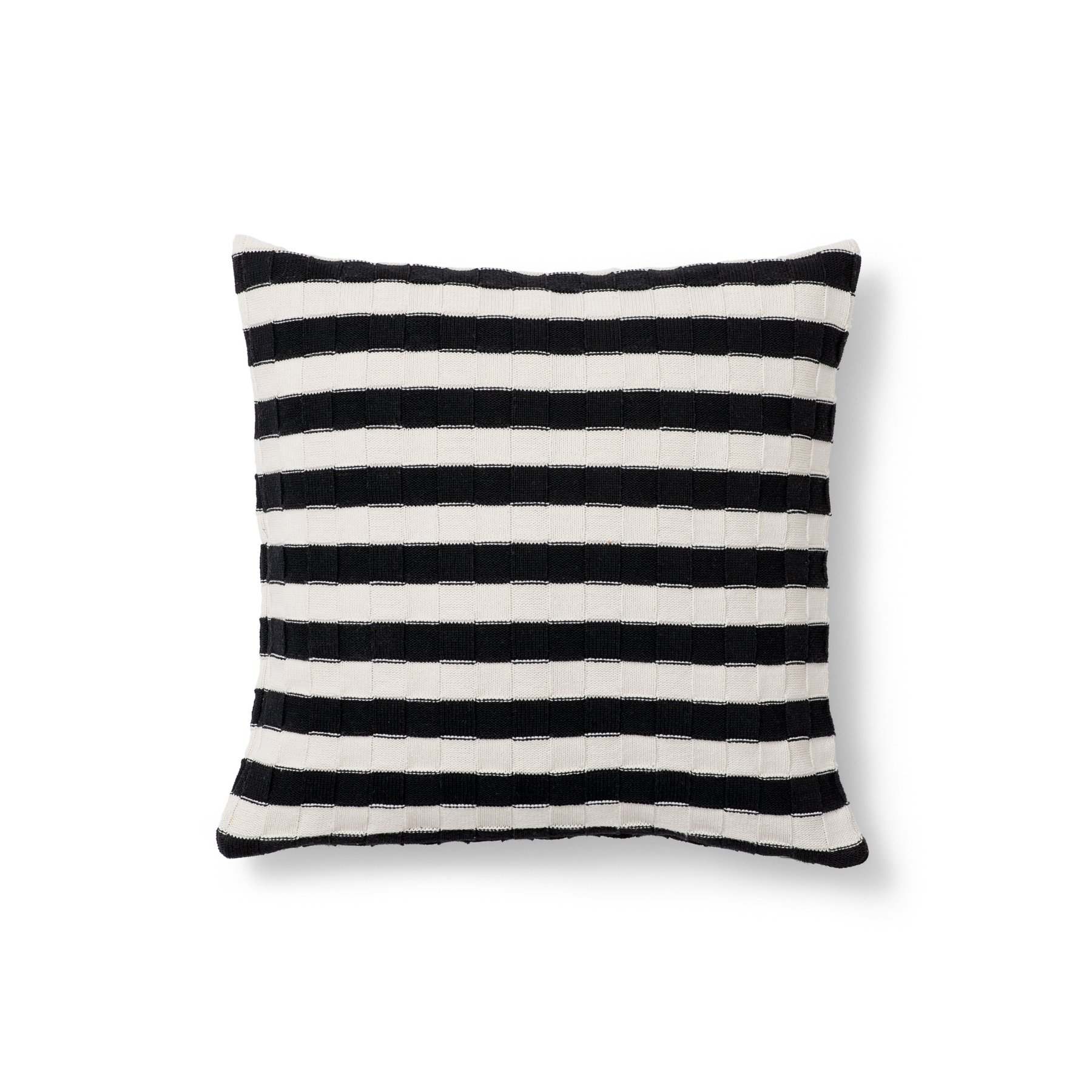 18x18" big basketweave stripe texture pillow | nero + greggio