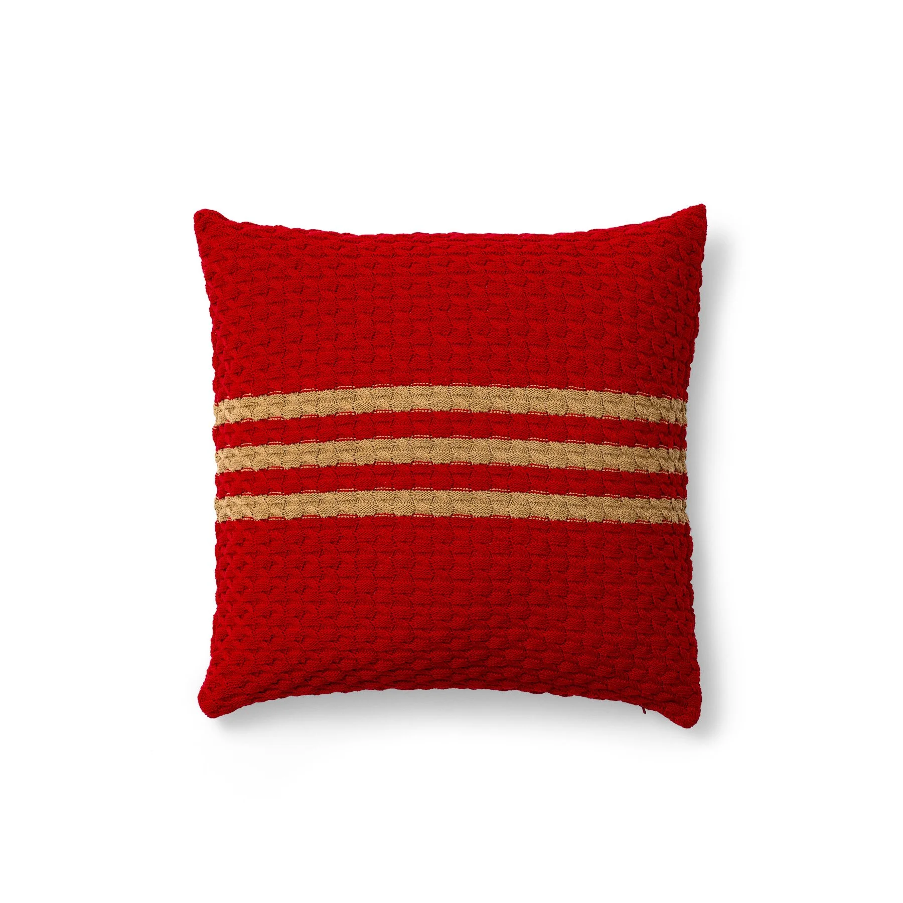 18x18 pillow | curved stripe texture | rossa + oatmeal