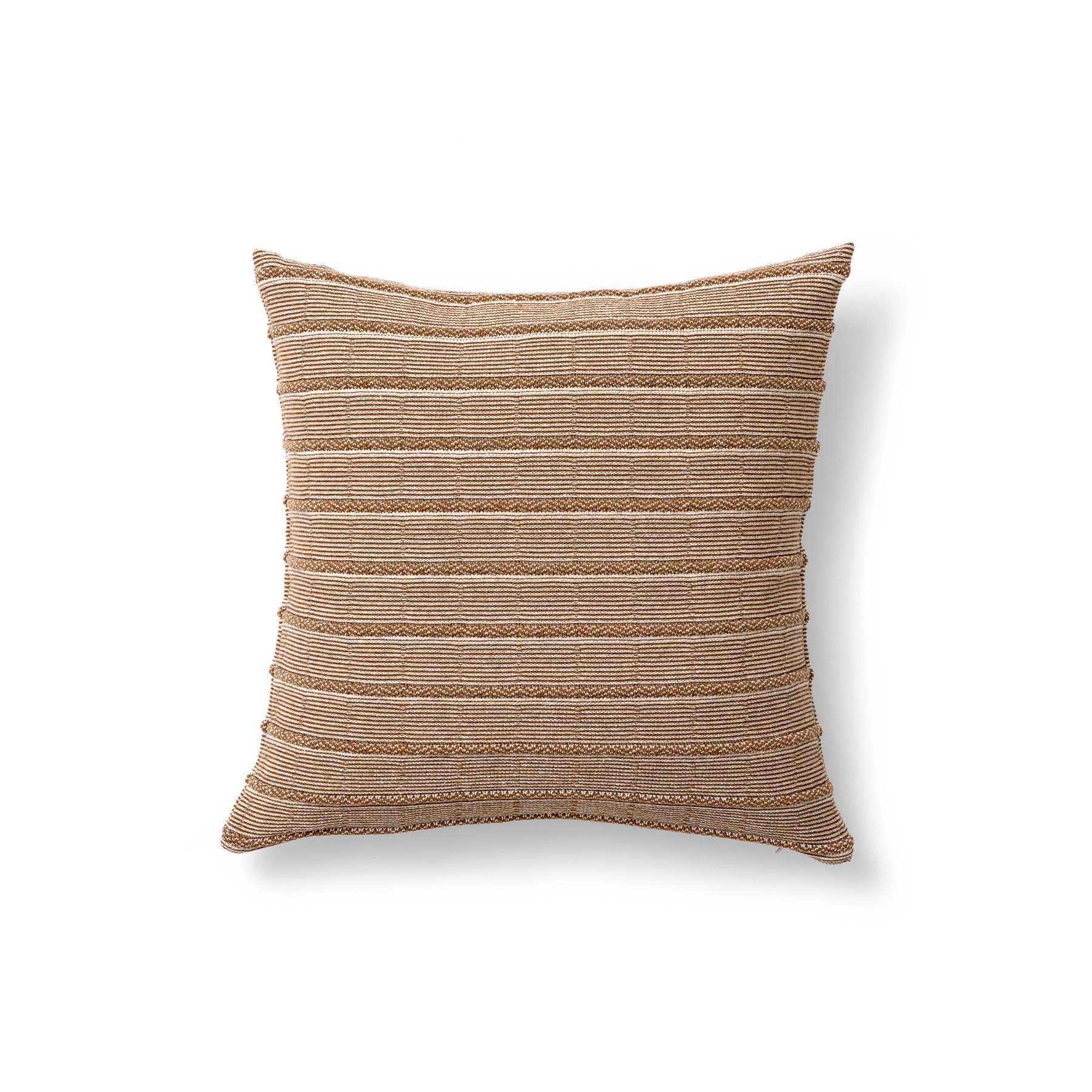 18x18" rolled texture pillow | camel + greggio