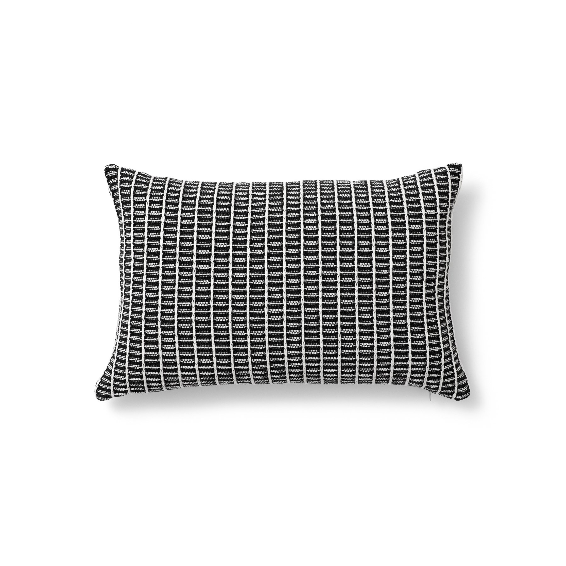 18x12" grid texture pillow | nero + greggio