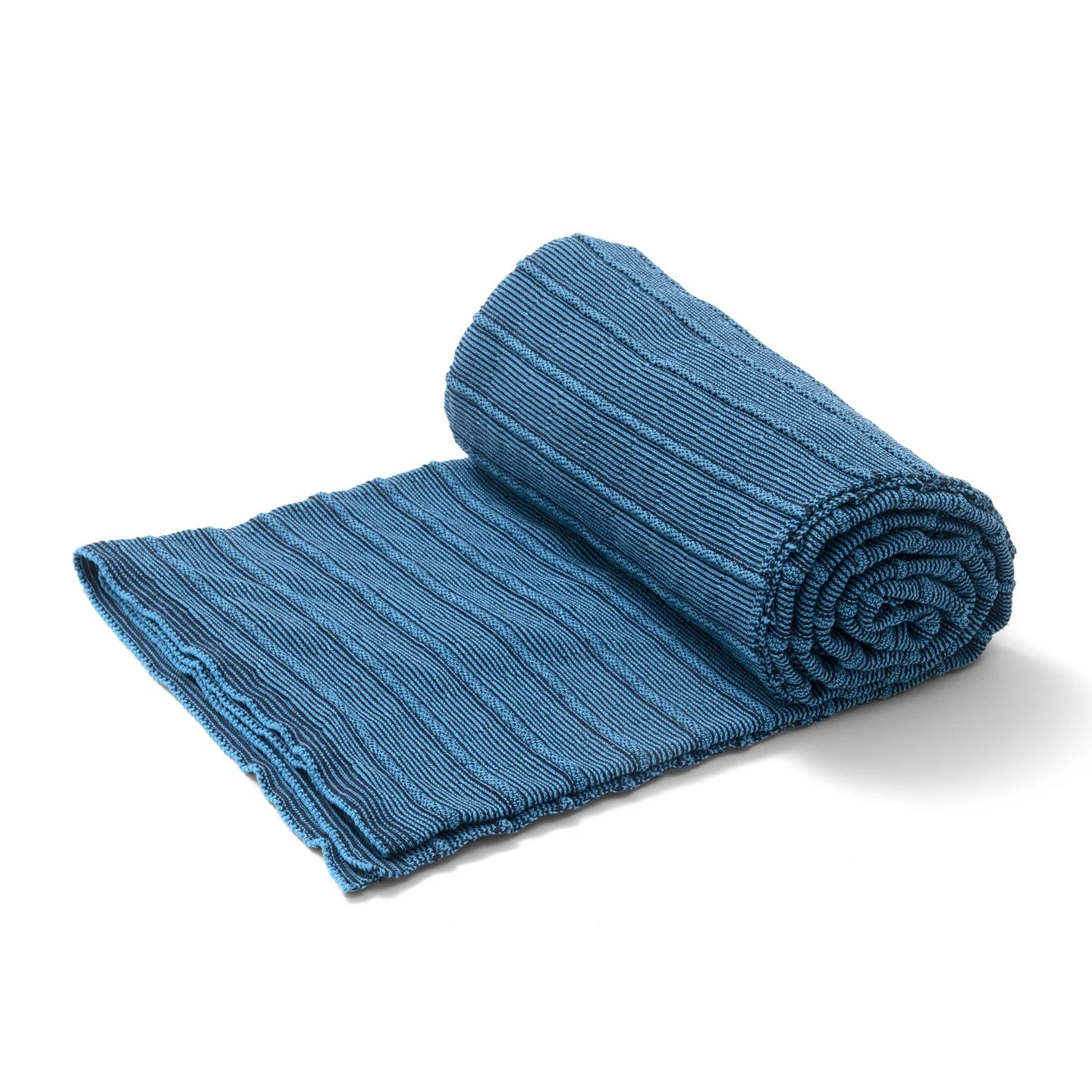 60x80 big blanket | rolled texture | blue marine + turchese