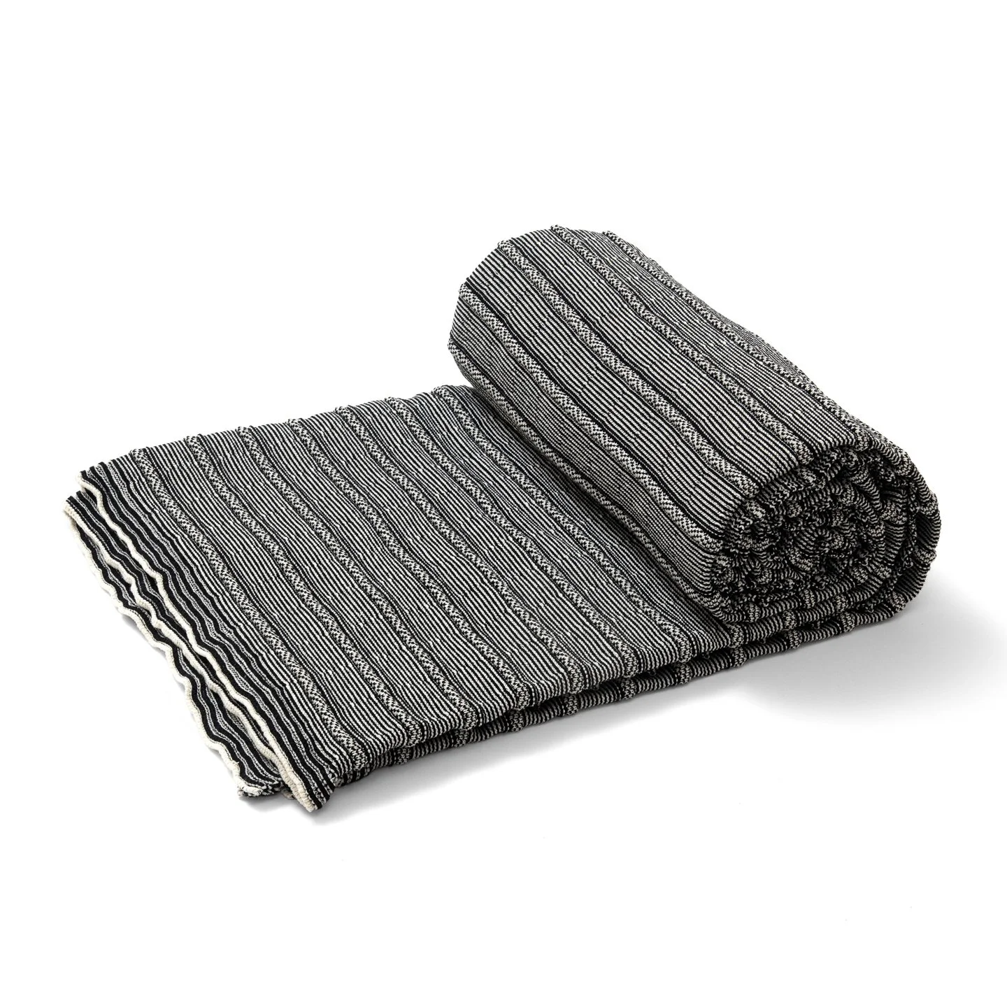 60x80 big blanket | rolled texture | nero + greggio