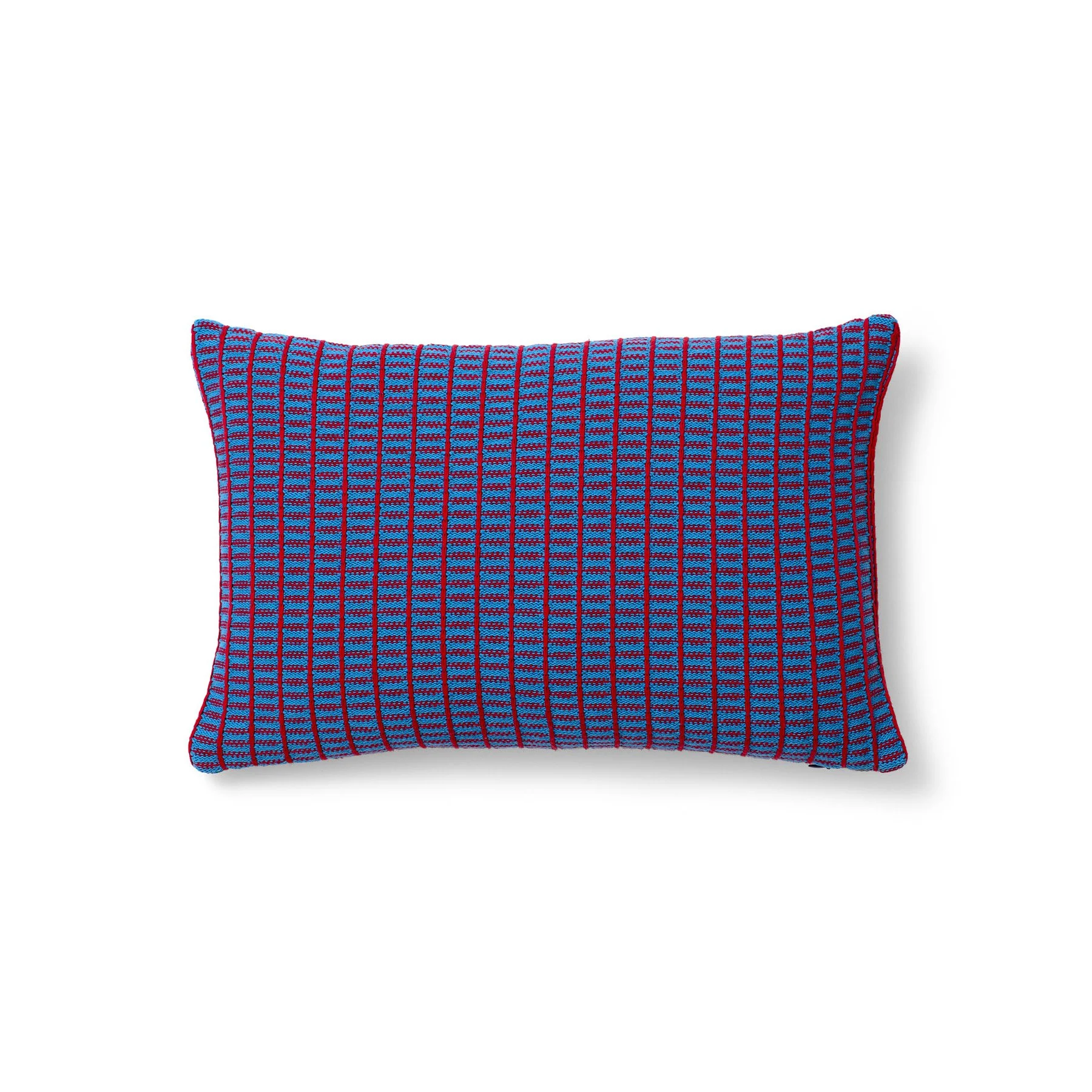 18x12 pillow | grid texture | turchese + rossa
