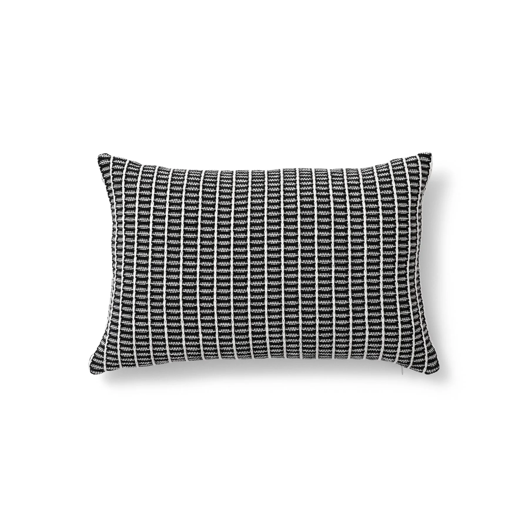 18x12 pillow | grid texture | nero + greggio