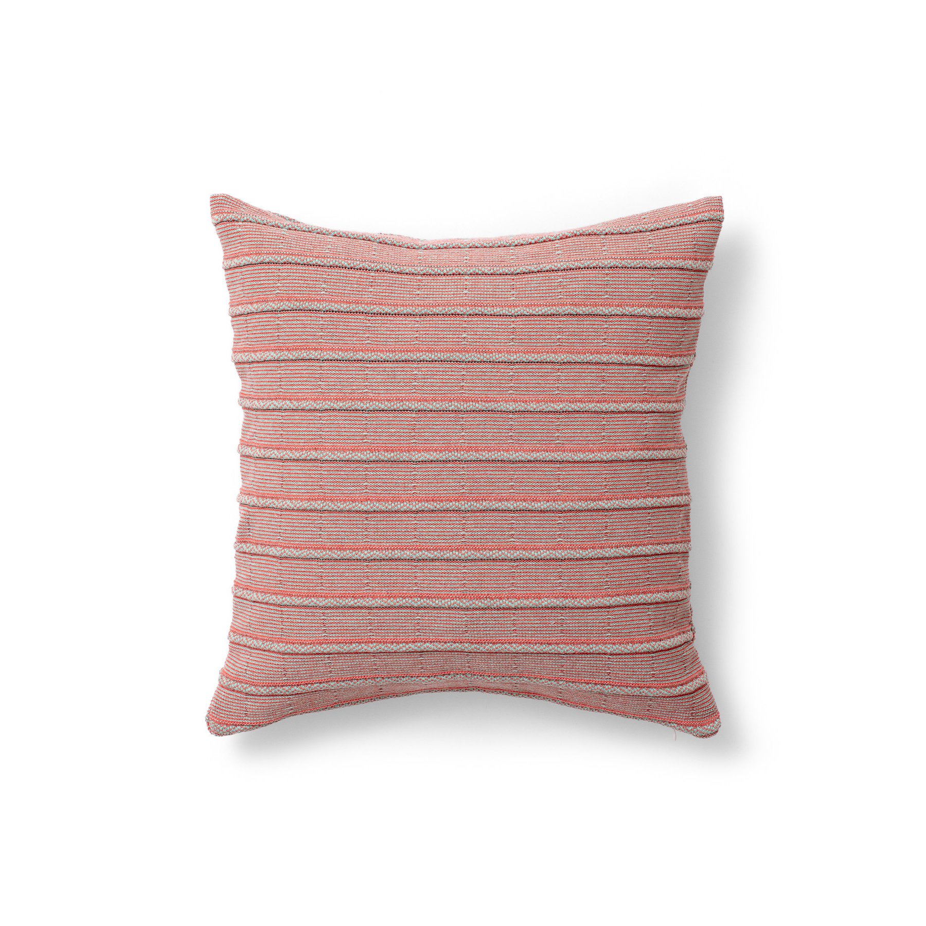18x18" rolled texture pillow | verde acqua + corallo