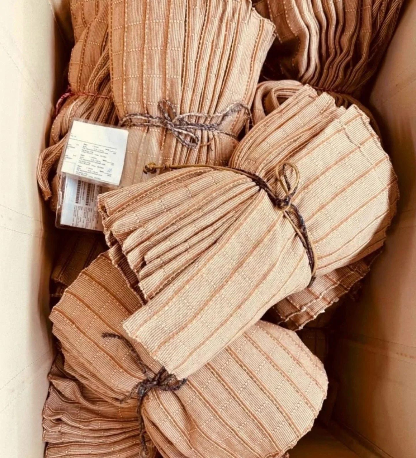 curating the highest hotel guest satisfaction and lowest ecological impact with usa-based manufacturing.

featured: zero-waste rolled texture panels in camel + greggio.

prepared to be finished into decorative pillows with our micro-denier inserts, a