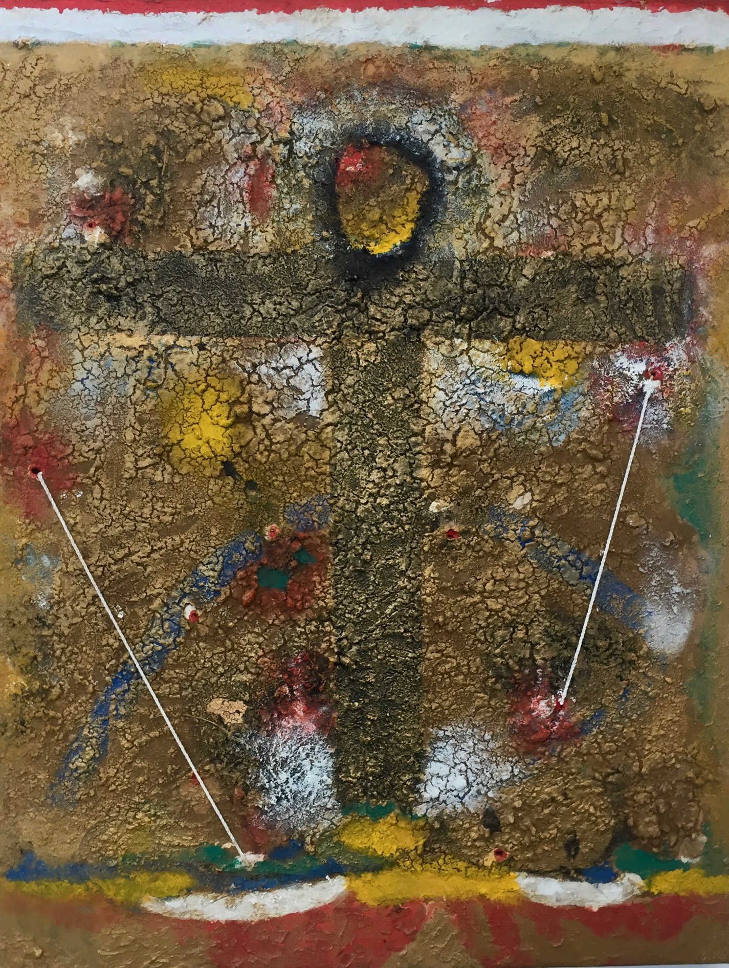 Papo Colo_Pangea Art Republic_Artist Studio in the Rainforest_Oil earth Pigment and string on canvas.jpg