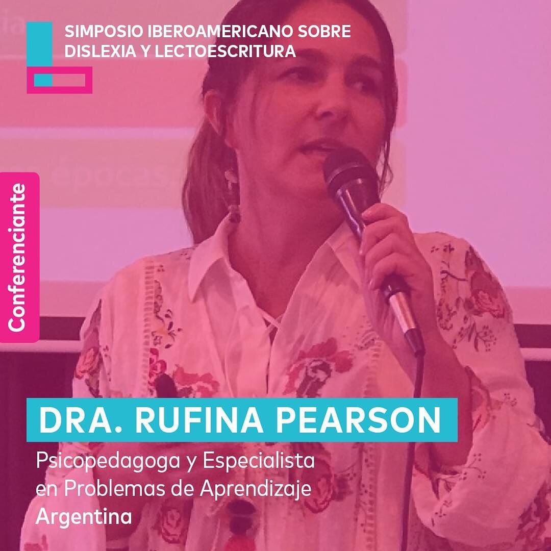 [CONOCE A LOS CONFERENCIANTES]

Dra. Rufina Pearson |📍Argentina 

▪️Psicopedagoga y especialista en problemas de aprendizaje, diagn&oacute;stico y tratamiento. 
▪️Capacitadora de docentes y profesionales.
▪️Autora de los libros: &quot;Dislexia, una 