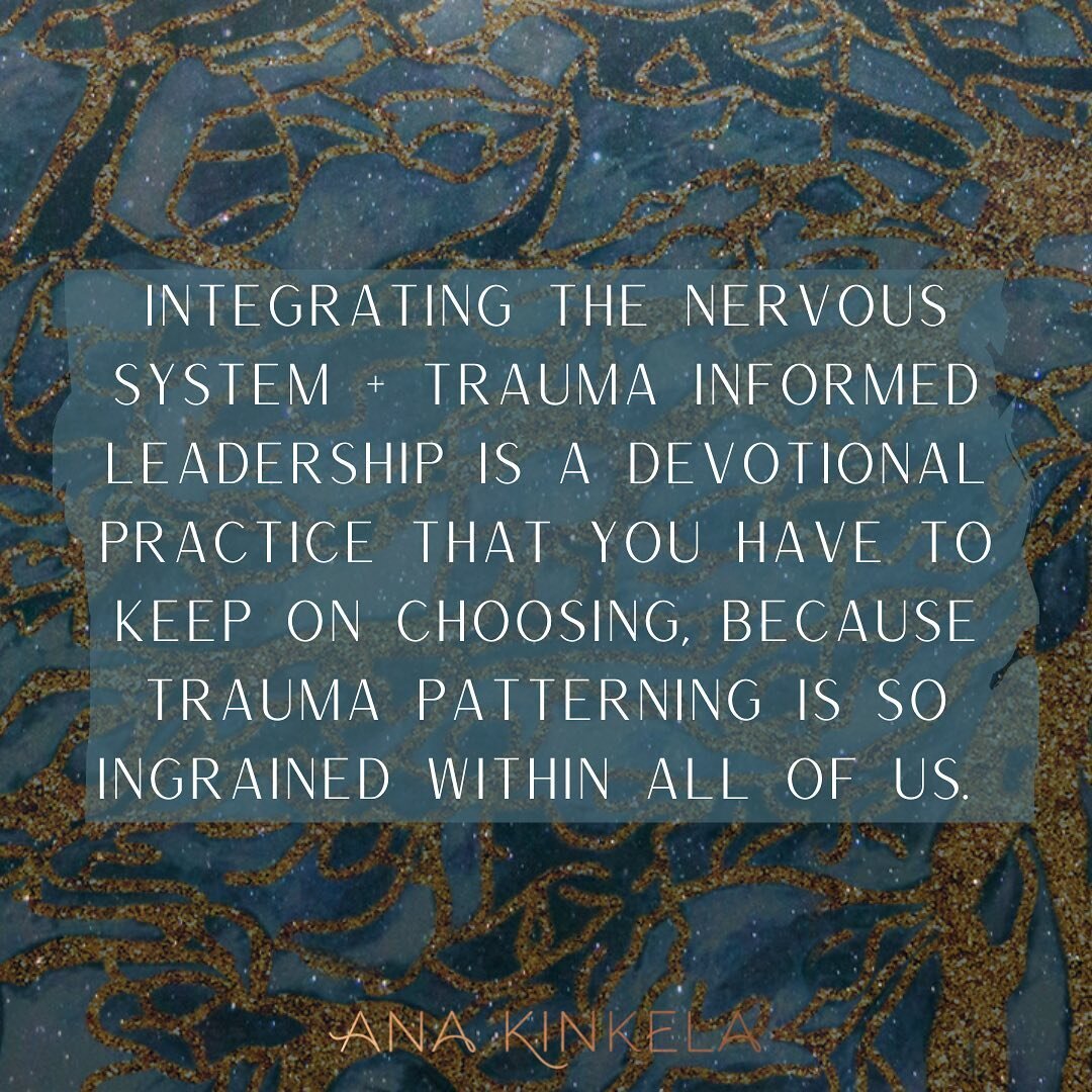 Integrating the nervous system and trauma informed leadership is a devotional practice and choice. ⁣
⁣
And it doesn&rsquo;t happen through reading a book about trauma and the nervous system, or through taking a $97 training. ⁣
⁣
This is the kind of t