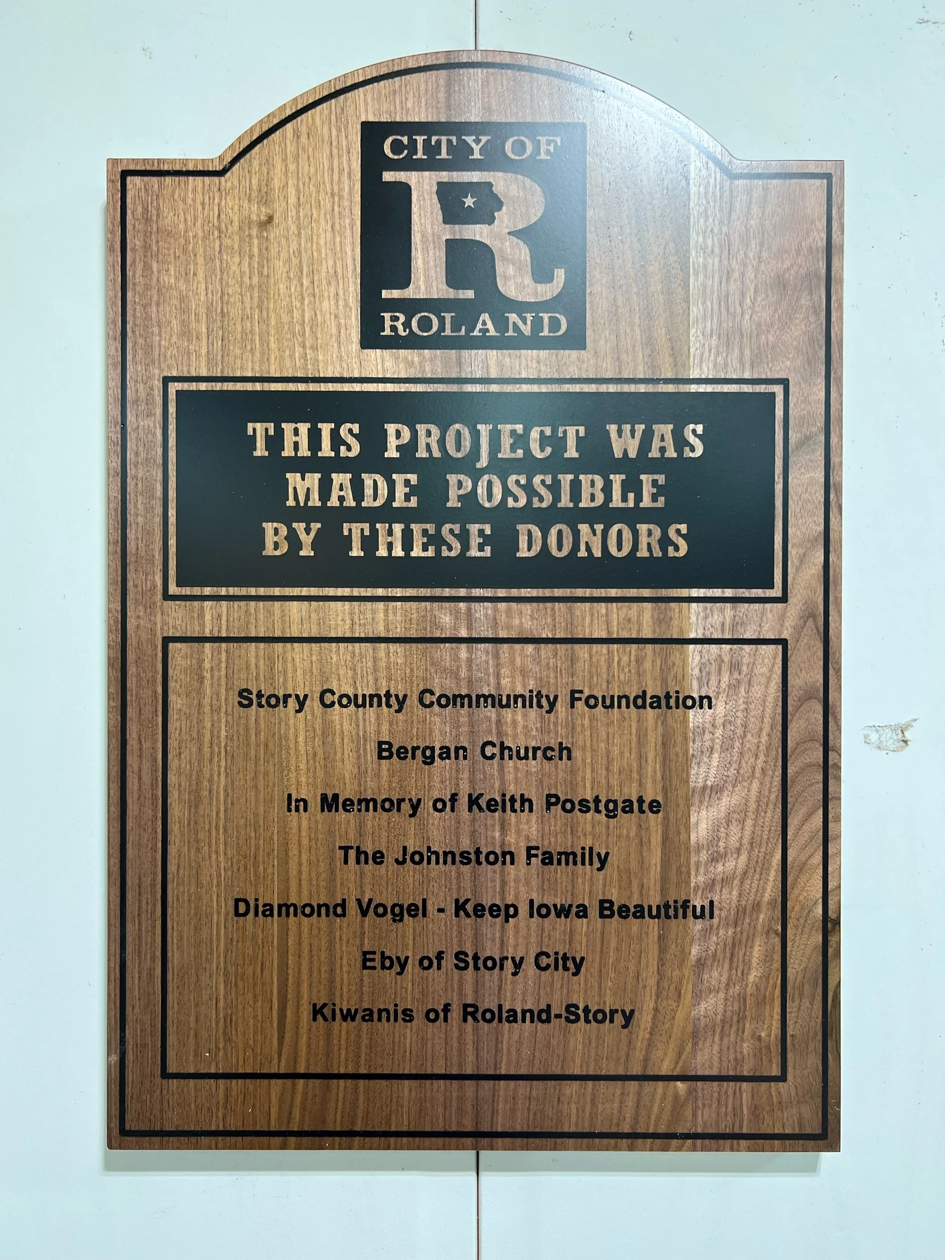 CNC Wood Engraved Plaque with Epoxy Filled Text and Graphics