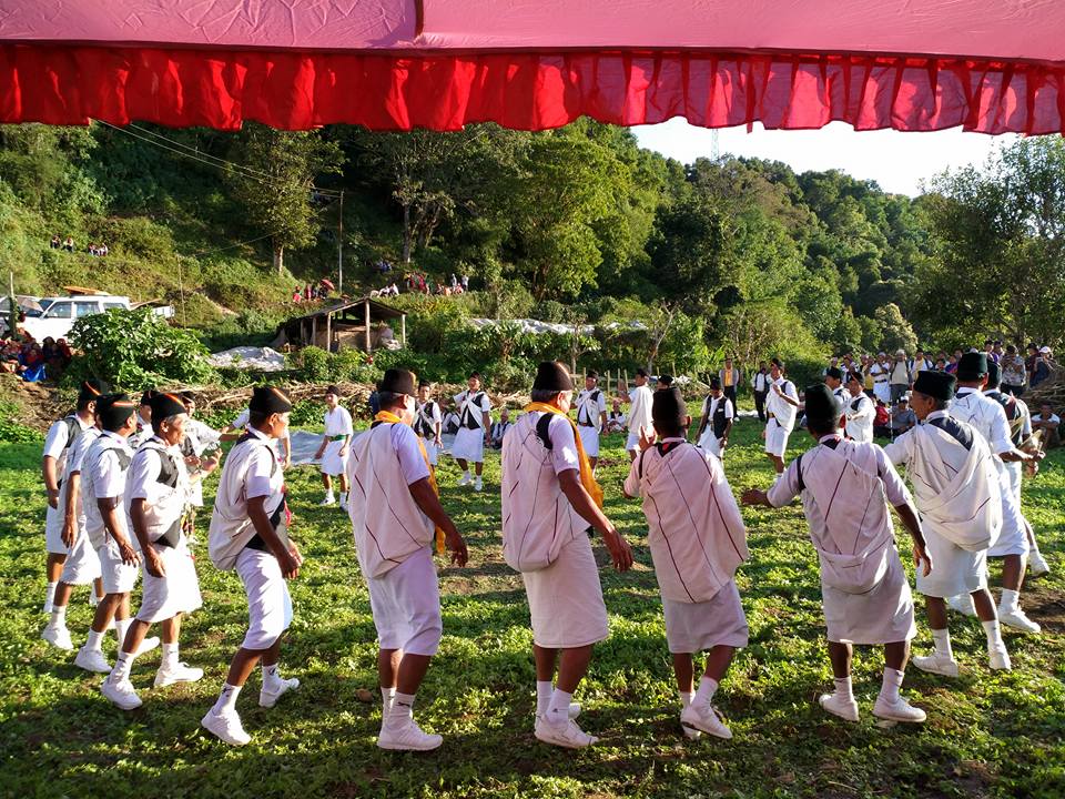 The village handover ceremony featuring traditional Gurung dance