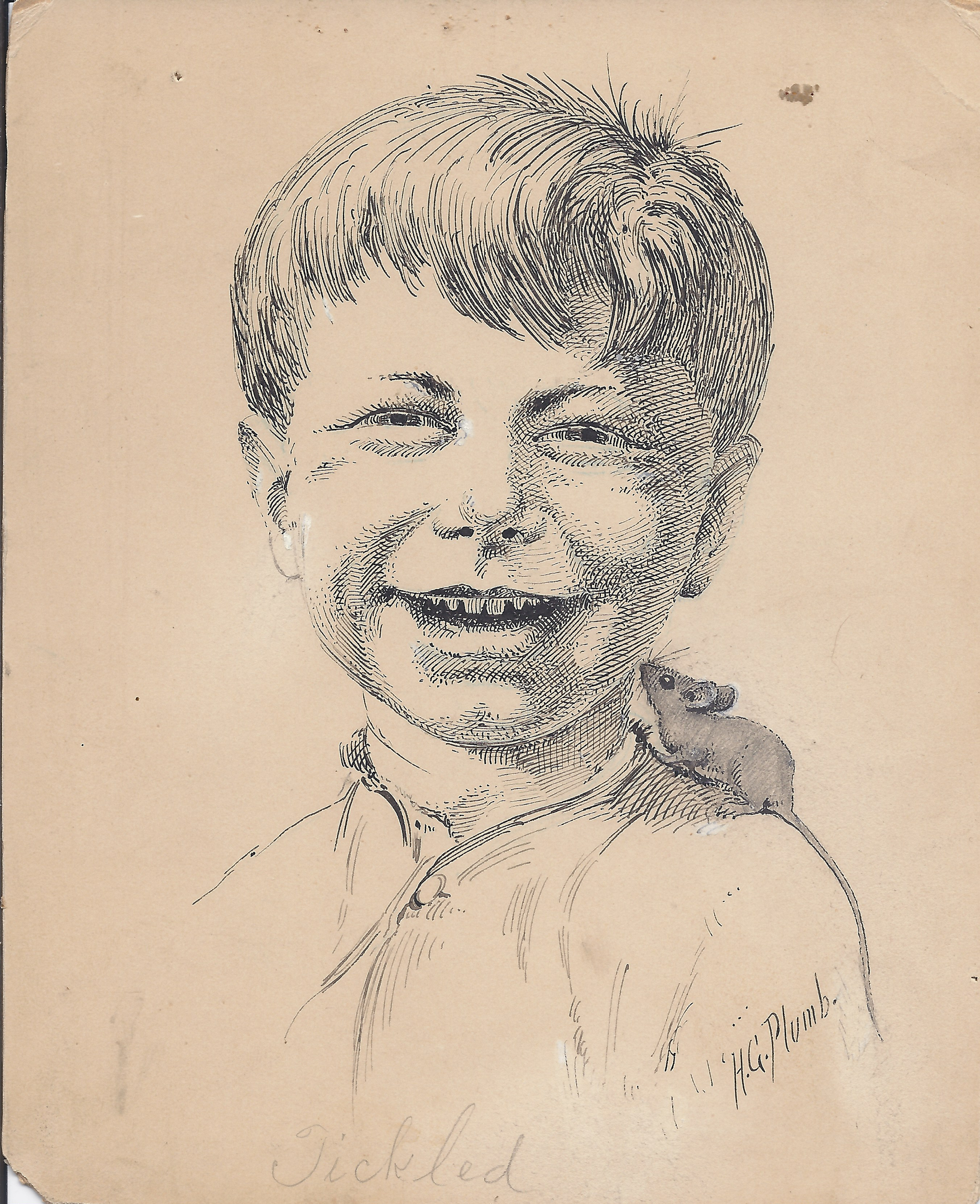 Tickled, pencil on paper, published in The American Illustrator
