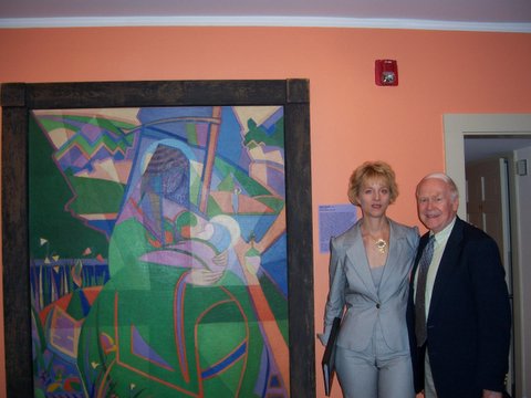 Guest curator with fellow scholar and colleague