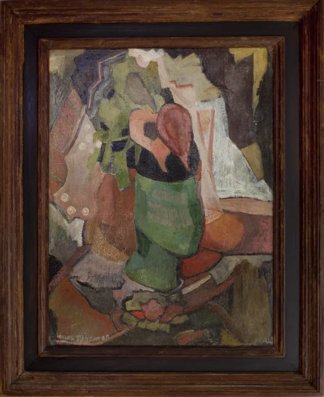 20 x 26”, oil on canvas mounted on board with original frame and artist’s label verso (see below)
