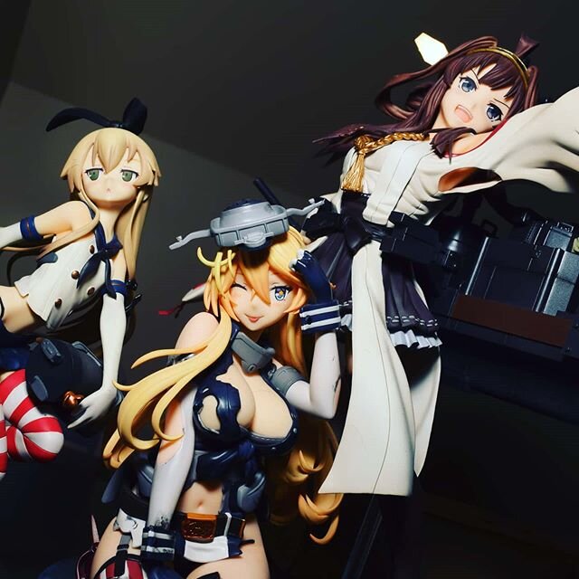 The Kancolle girls! (1/7 scale Shimakaze by Phat!, 1/8 scale Iowa Half Damaged by Max Factory, 1/7 scale Kongou by Phat!)