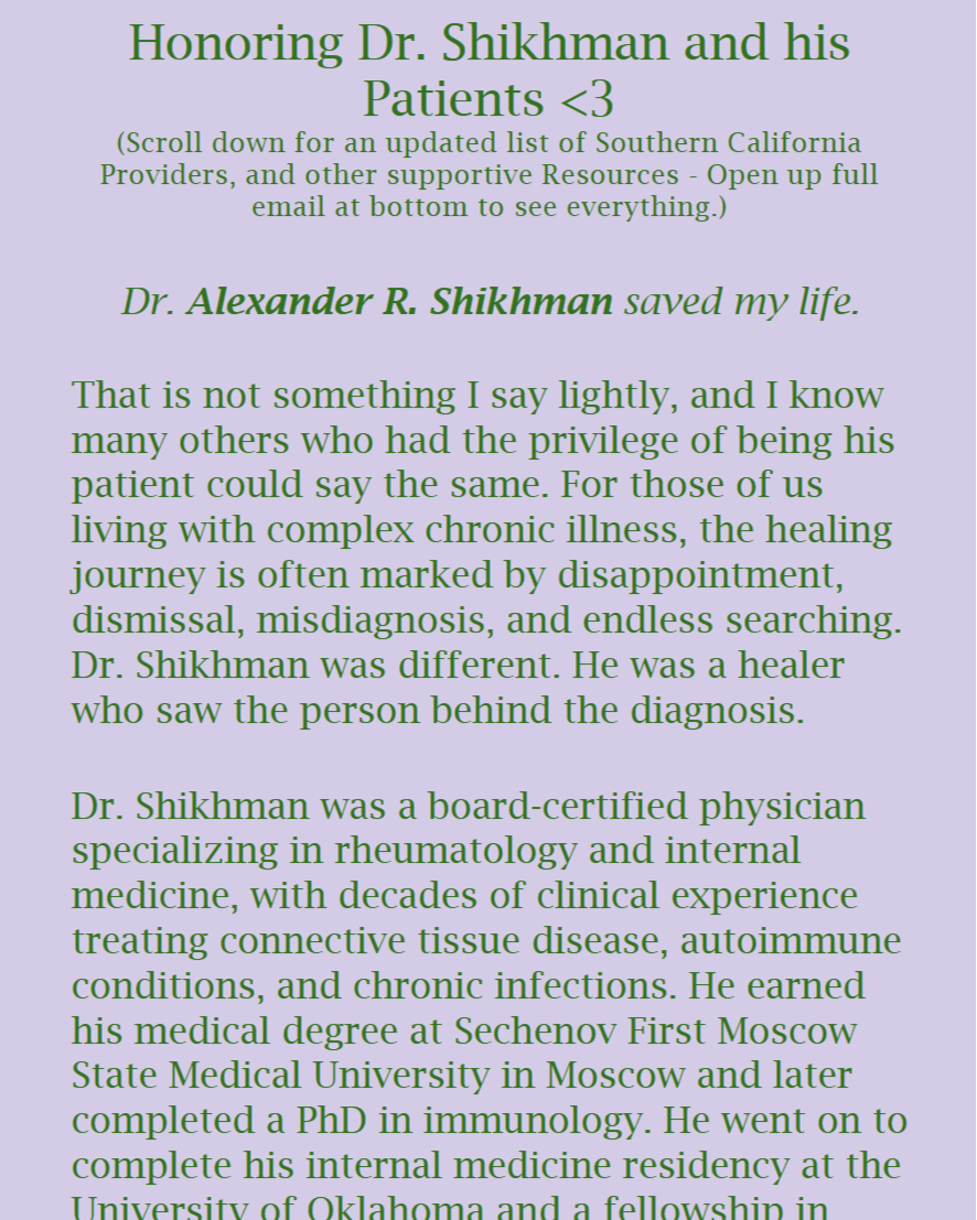 Honoring Dr. Shikhman and his Patients // March 09, 2026