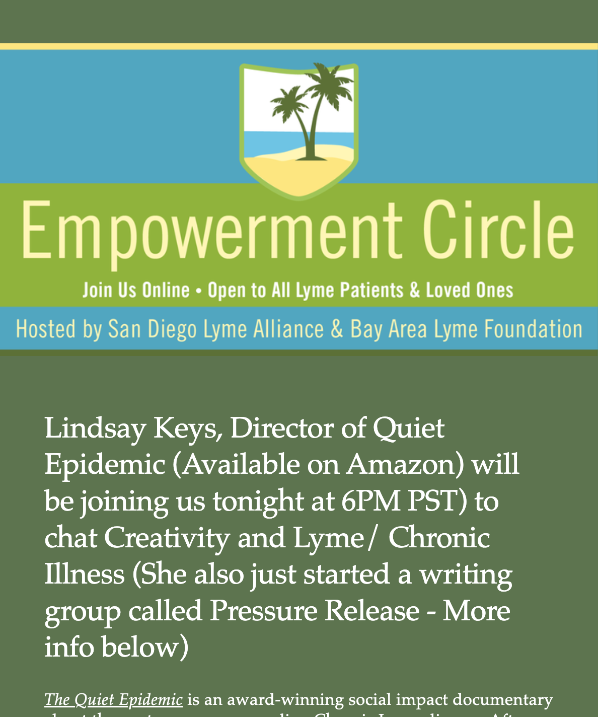 Special Guest Tonight - Lindsay Keys @ The Quick Epidemic for our EC // January 16, 2024
