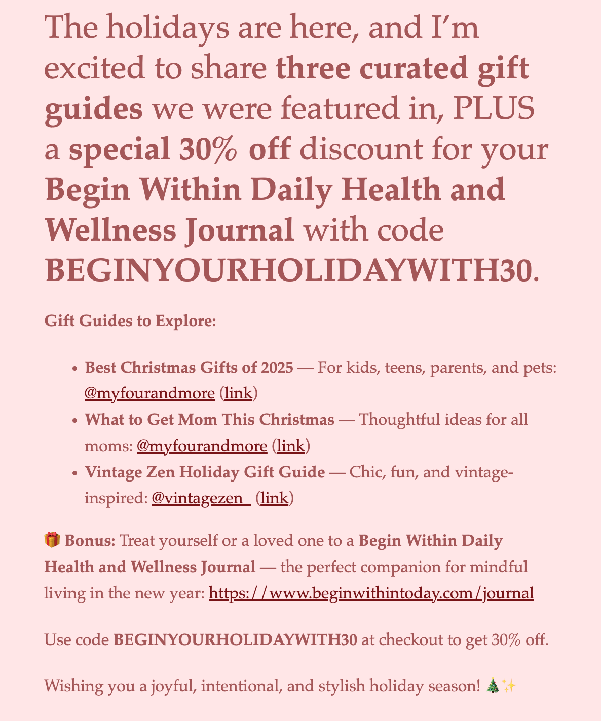 The Holidays are Here // November 21, 2025