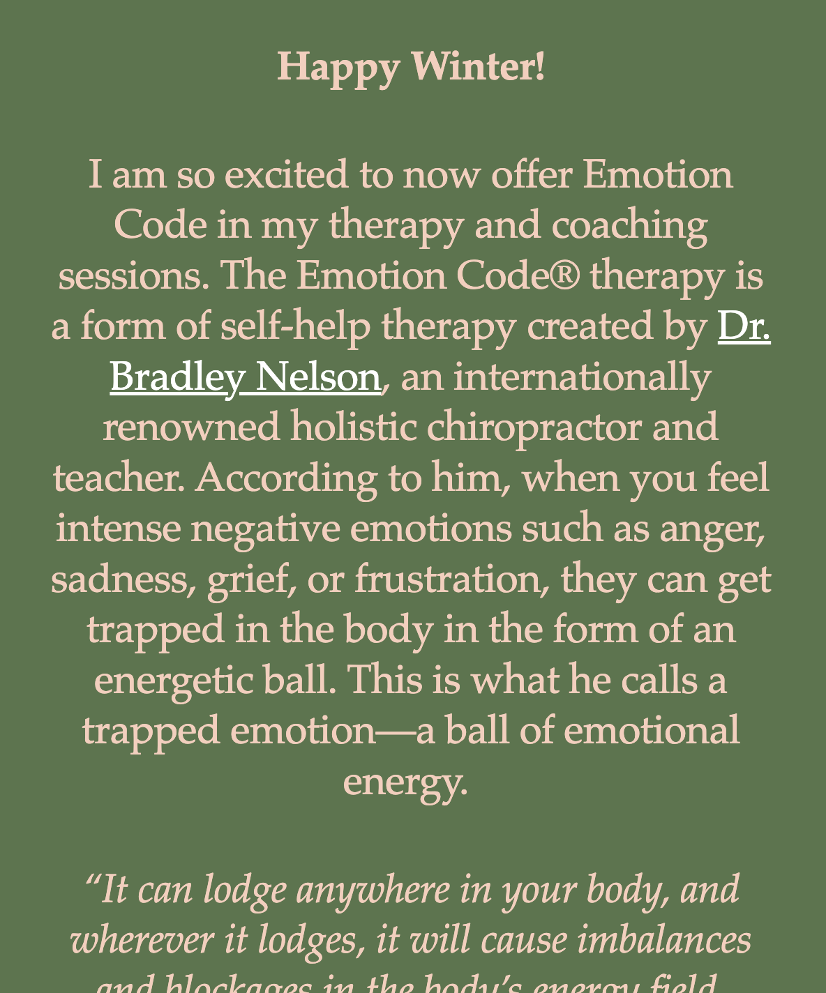 Now Offering Emotion Code + Winter Journal Giveaway w/@mastcellsunited // March 12, 2024