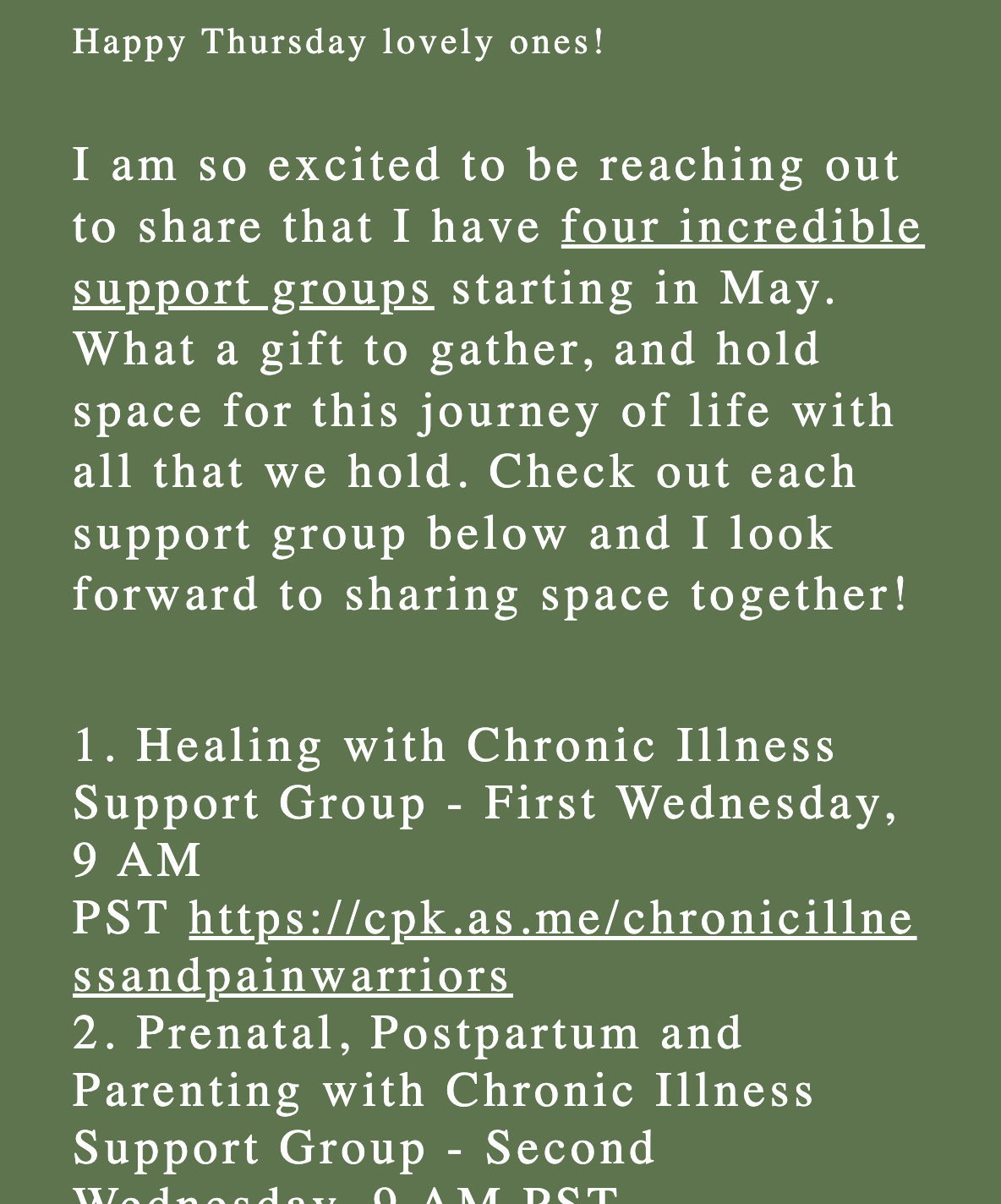 Welcome Chronic Illness Support Groups with Begin Within Today! // April 18, 2024