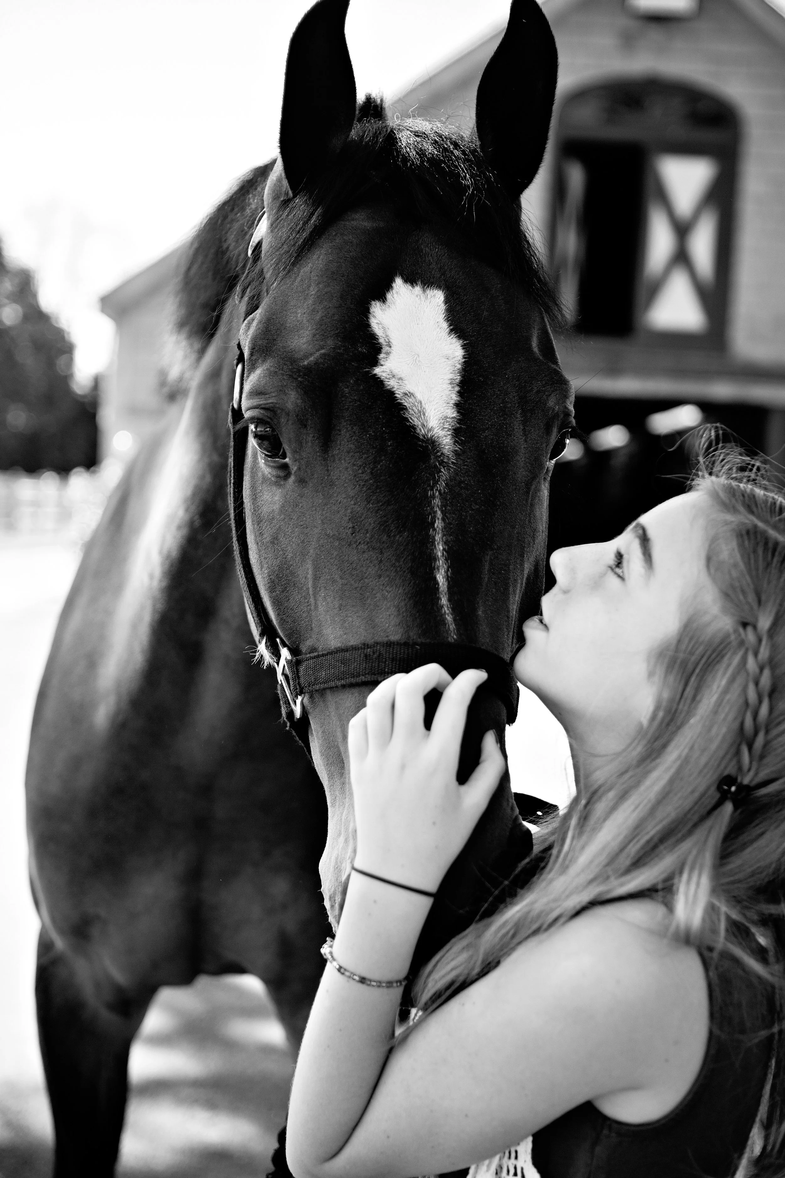 liv with hunt club horse bw.jpg