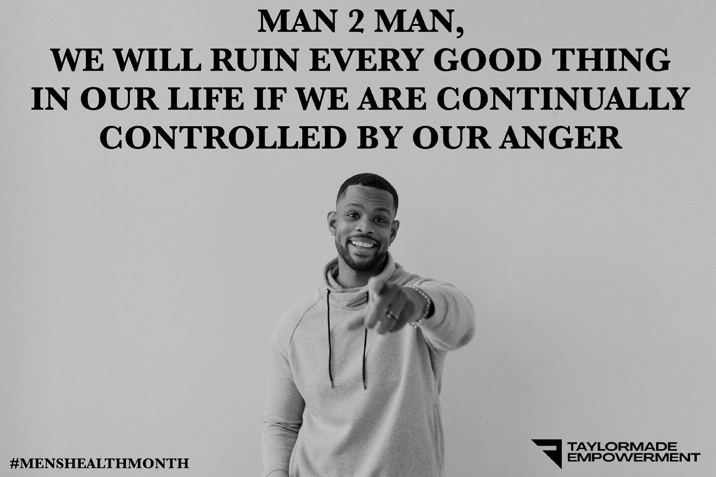 Just a quick reminder as we navigate through men&rsquo;s health month. 

Coming from someone who use to live in a rage, I can attest to this statement. Anger is not your friend. It&rsquo;s time for us to start addressing the root cause of our anger. 
