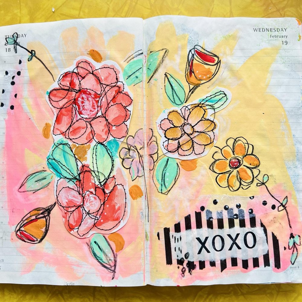 Hope your week is going great! ❌⭕️❌⭕️

#artjournal #artjournaling #artjournalpage #mixedmedia #ilovecolor