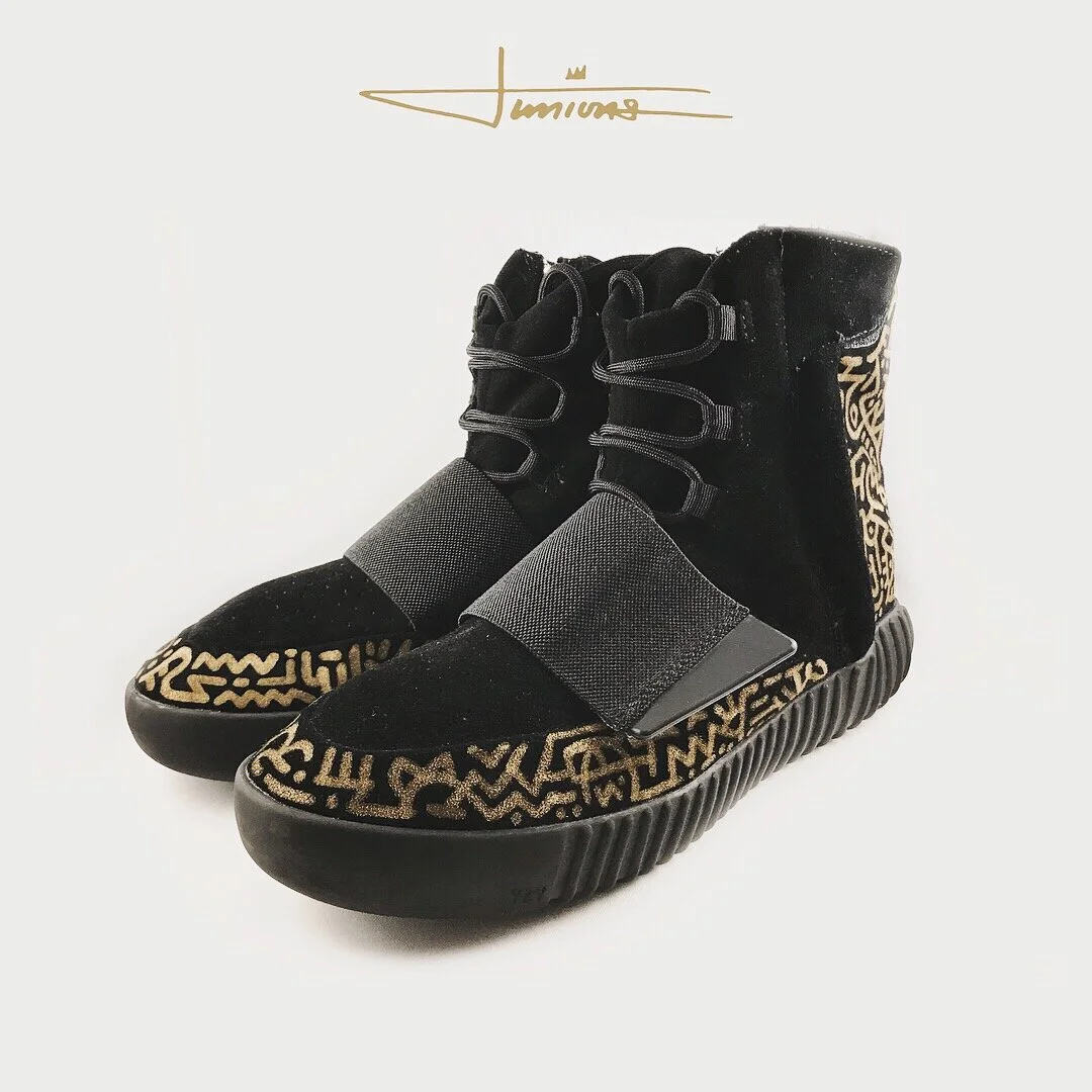 Custom Yeezy 750 Boost "Triple Black" Sneakers