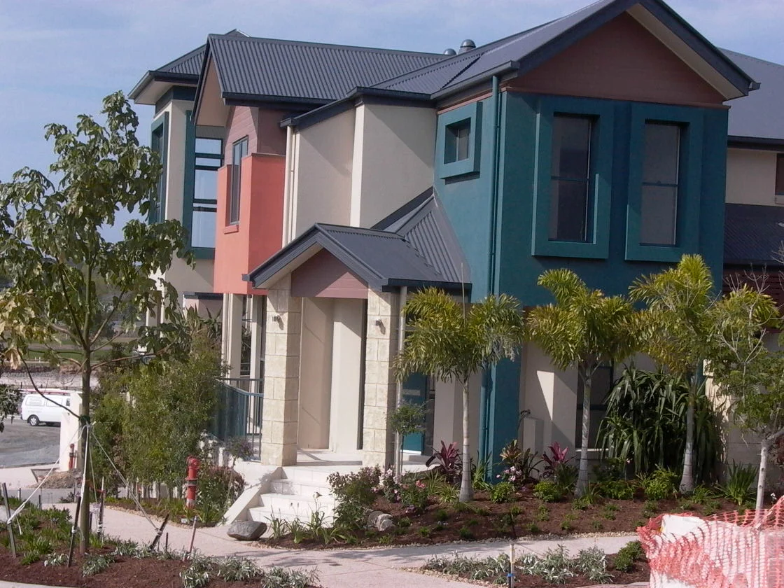 Jennifer Fair Interior and Exterior Designer Emerald Lakes Gold Coast Home Exterior Blue and Pink