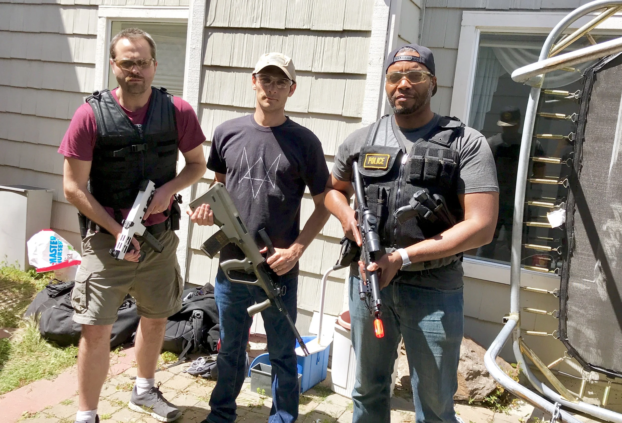 From L to R. Cast mate Daniel, Stuntman/weapons master Andrew Neiss and yours truly. 