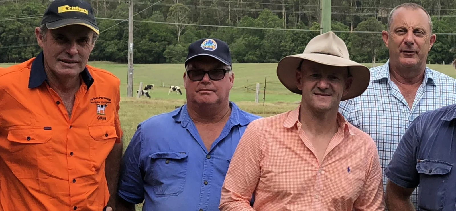 L-R: Graham Forbes, DC Farmers Group President & dairy farmer, Gloucester; Bill Williams, dairy farmer, Stratford, the Hon Niall Blair MLC; Michael Johnsen MP