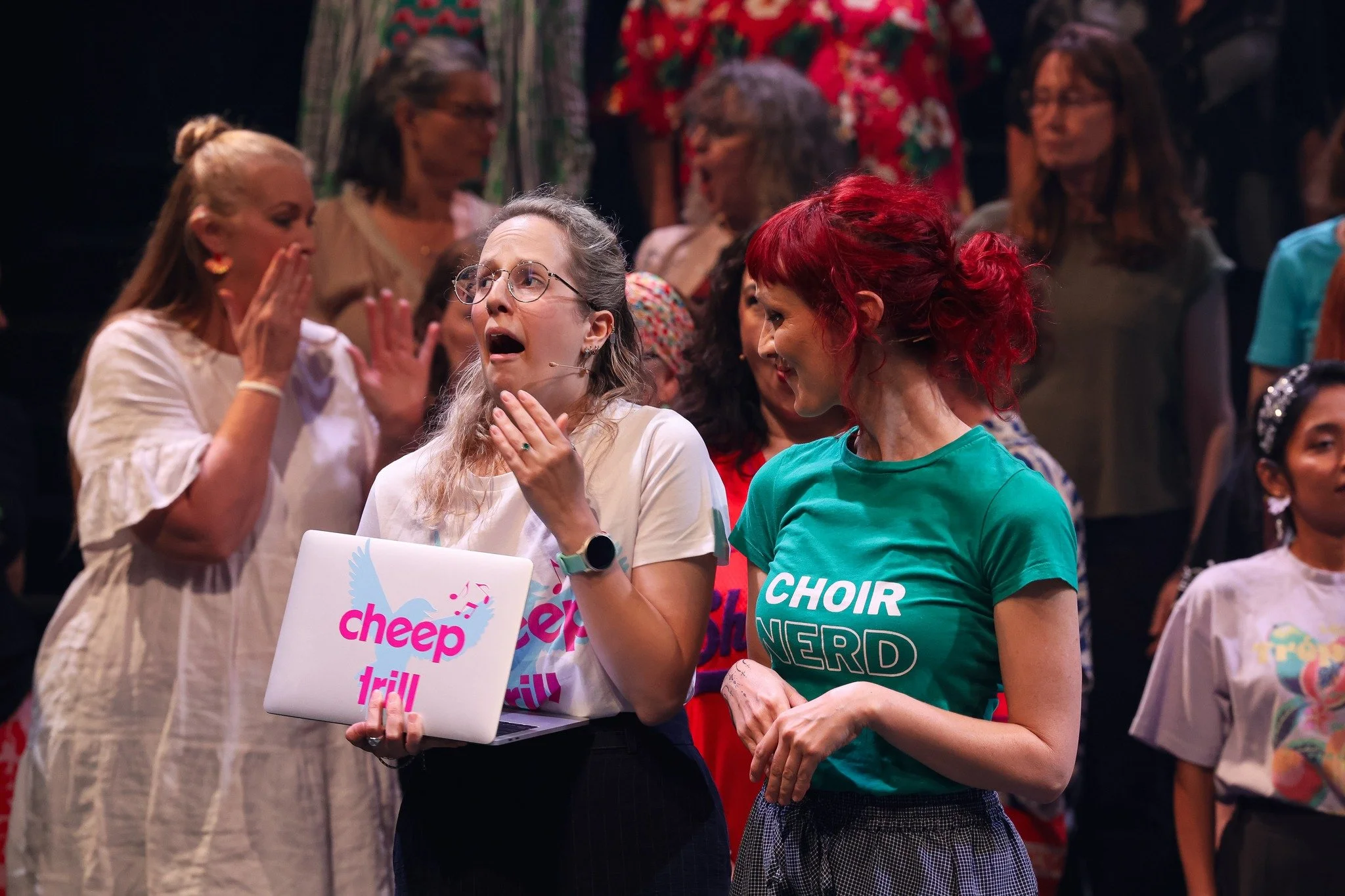 Connie is SHOCKED to discover she can join Cheep Trill Term 4 from the comfort of her beloved laptop?! 😱

That&rsquo;s right, Connie. No commute. No leaving the house. Just you, your laptop and a whole lot of singing.

Cheep Trill has an ONLINE choi